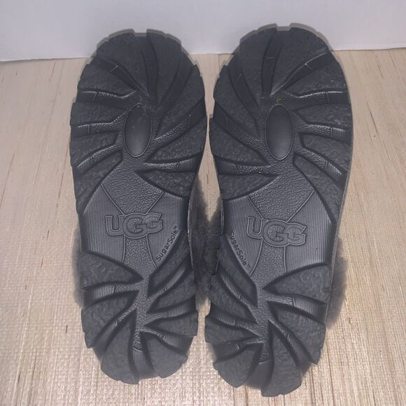 UGG COQUETTE Gray Suede Shearling Moccasin Slippers Women’s Size 9 Comfortable - Picture 7 of 16